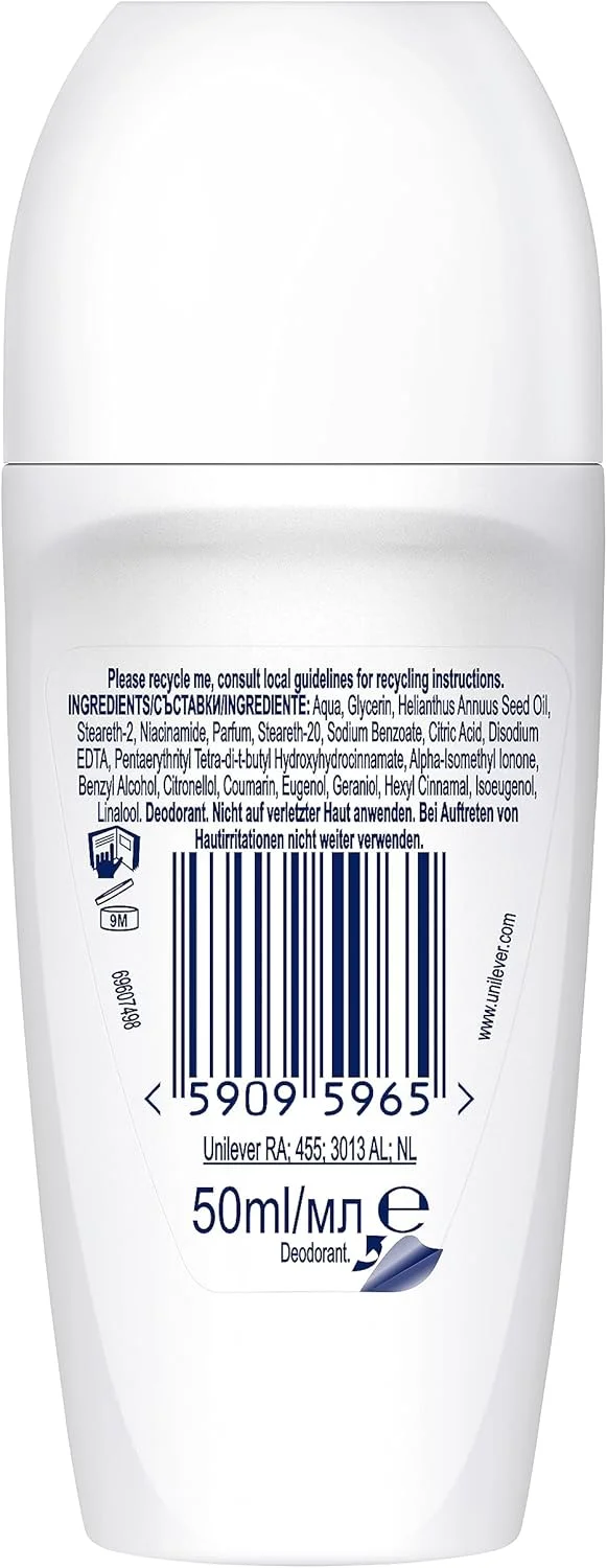 دئودورانت رولی داو اورجینال 0% بدون نمک آلومینیوم با 1/4 کرم مراقبتی و محافظت 48 ساعته 50 میلی لیتر تک عددی