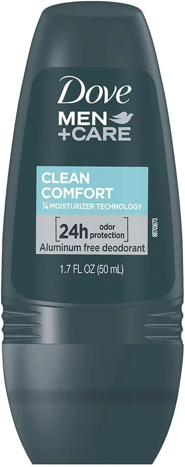 دئودورانت رولی مردانه داو من+کر مدل Clean Comfort، فاقد آلومینیوم، محافظت از بوی زیر بغل در تمام طول روز، بسته 4 عددی، 50 میلی لیتر در هر عدد، 4 بطری