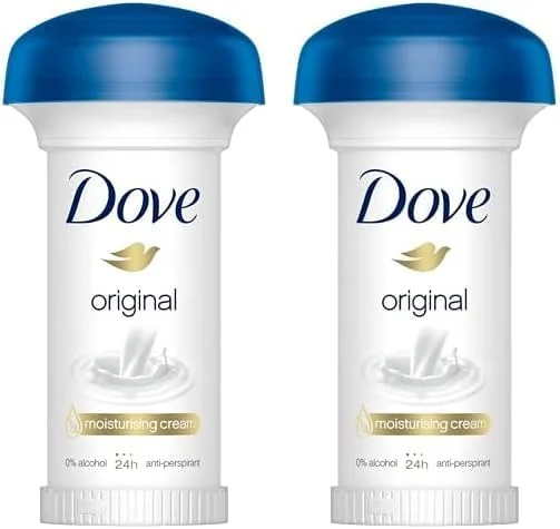 رول ضد تعریق زنانه داو، محافظت 24 ساعته، اورجینال، بدون الکل با ¼ کرم مرطوب کننده، 50 میلی لیتر (بسته 2 عددی)