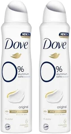 اسپری ضد تعریق زنانه داو، محافظت 48 ساعته، اورجینال، فاقد آلومینیوم، حاوی ¼ کرم مرطوب کننده، 150 میلی لیتر (بسته 2 عددی)