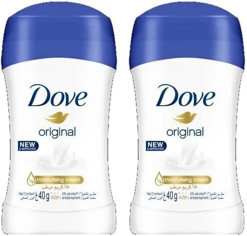 استیک ضد تعریق زنانه داو، محافظت طراوت بخش 48 ساعته، اورجینال، بدون الکل، 40 گرمی (بسته 2 عددی)