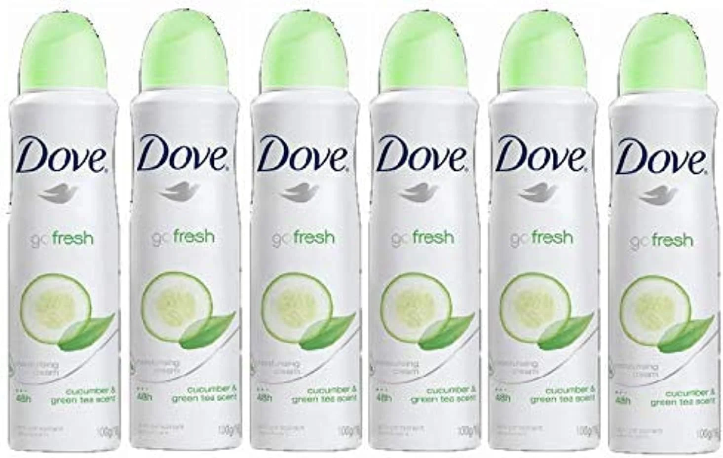 اسپری ضد تعریق داو، خیار و چای سبز، محافظت 48 ساعته 150 میلی لیتر (بسته 6 عددی)