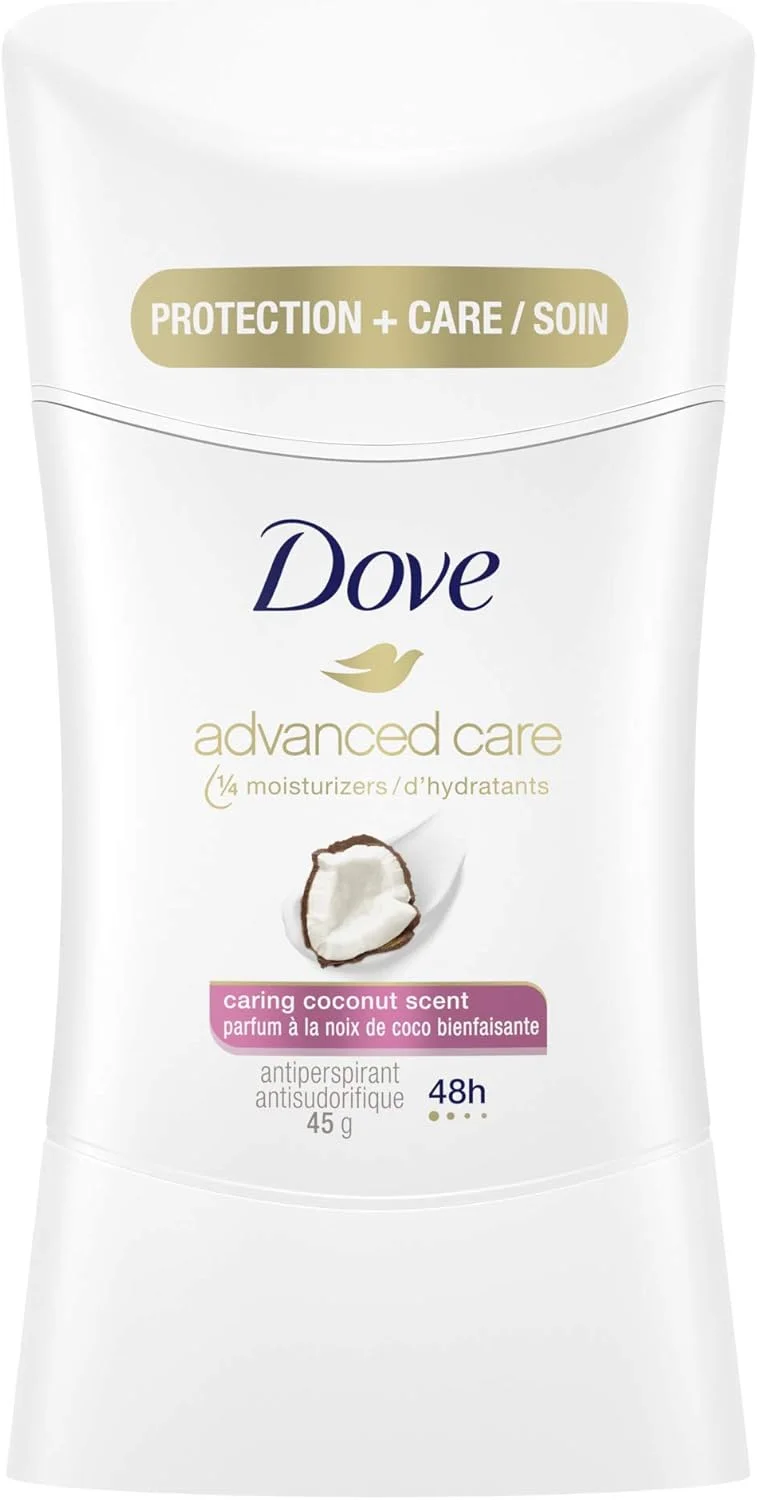 دئودورانت ضد تعریق زنانه داو Advanced Care با رایحه نارگیل مهربان، دارای فناوری Pro-Ceramide برای پوست نرم و انعطاف پذیر، 45 گرم