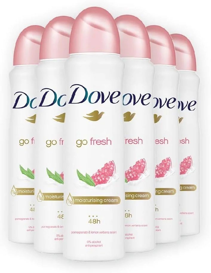 اسپری ضد تعریق زنانه داو با رایحه انار و لیمو وربنا 150 میلی لیتر (6 عدد)