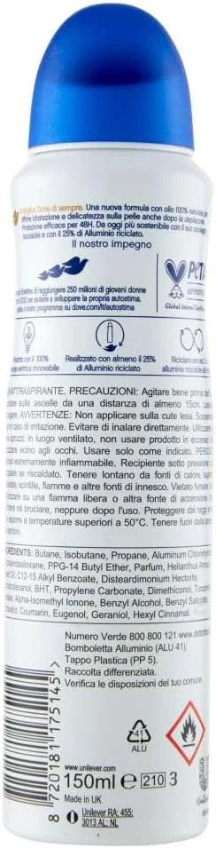 اسپری دئودورانت داو اورجینال با ماندگاری 48 ساعته، ملایم، بدون الکل و ضد تعریق - 3 عدد اسپری خوشبو کننده هوا 150 میلی لیتری