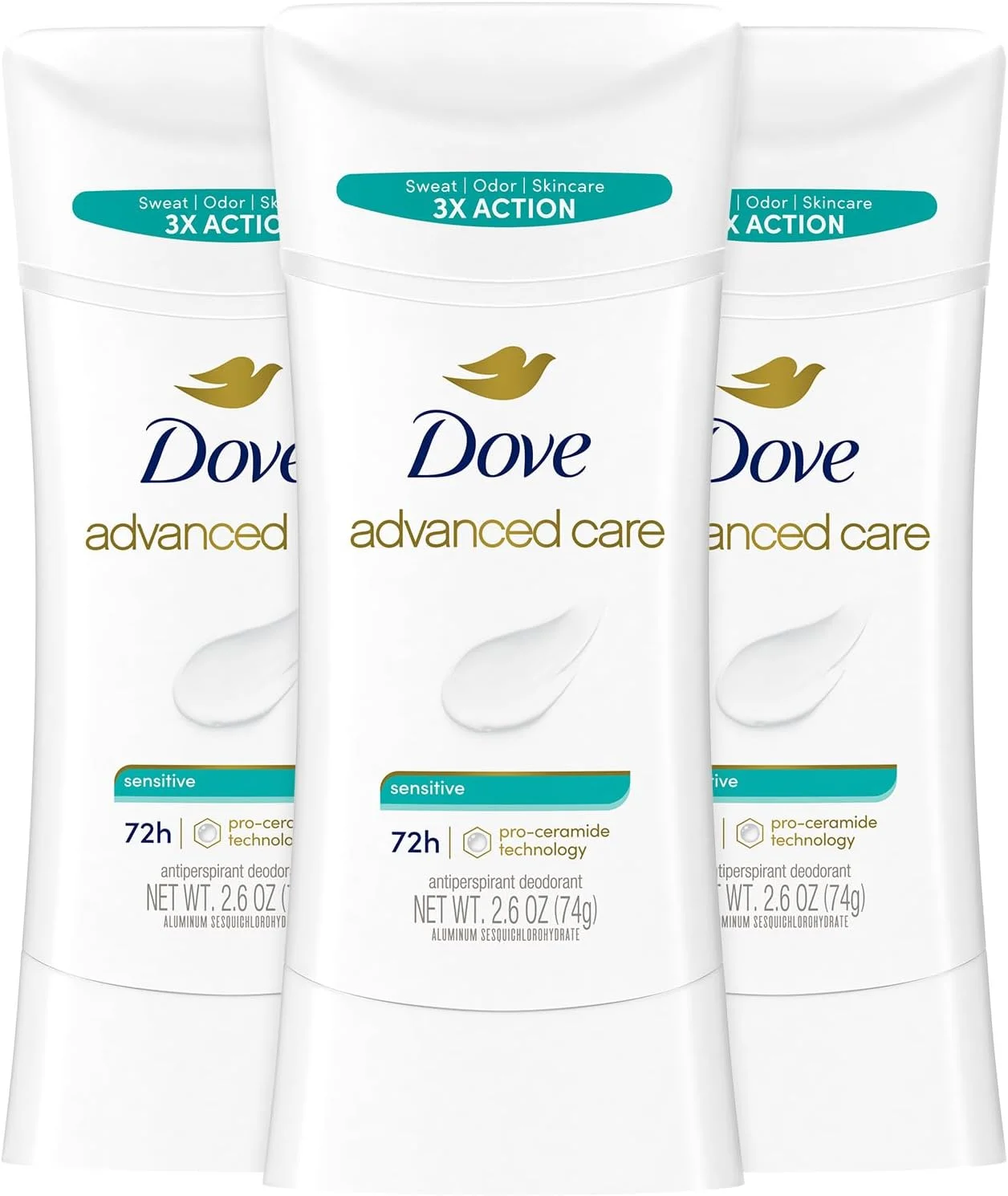 مام دئودورانت داو 74 گرمی، ضد تعریق، مناسب پوست حساس، 3 عددی، بدون بو مام دئودورانت داو 74 گرمی، ضد تعریق، مناسب پوست حساس، 3 عددی، بدون بو