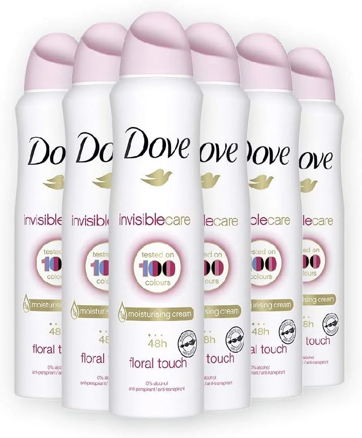 اسپری ضد تعریق زنانه داو Invisible Care با رایحه گل، 150 میلی لیتر (بسته 6 عددی)