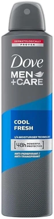 اسپری ضد تعریق مردانه داو من+کر کول فرش، محافظت 48 ساعته در برابر تعریق و بوی نامطبوع، 250 میلی لیتر