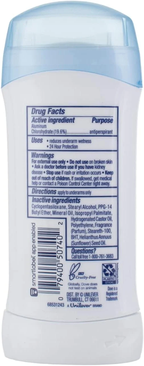 دئودورانت ضد تعریق داو، مناسب پوست حساس، 74 گرم (تک عددی)