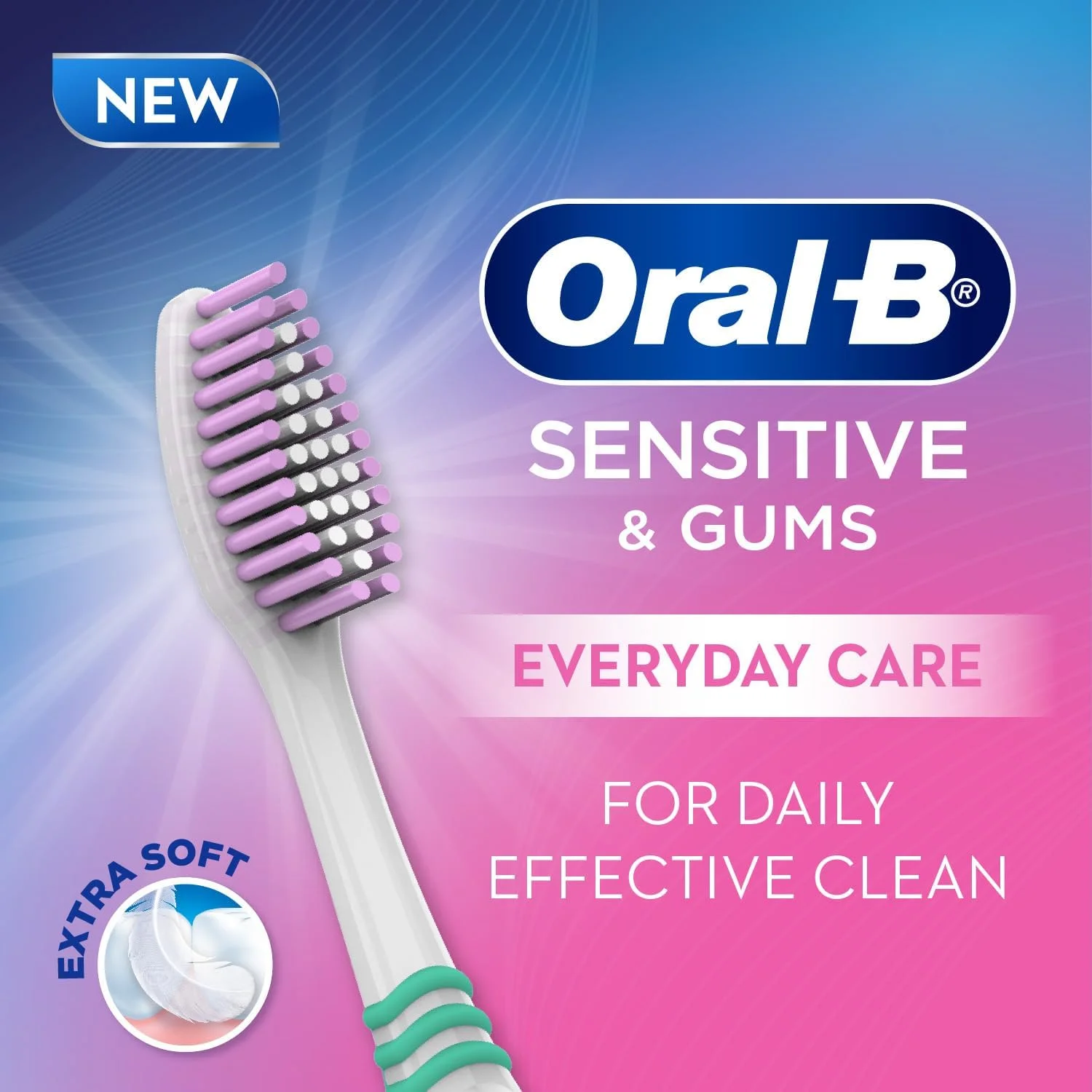 مسواک فوق العاده نرم مراقبت روزانه Oral-B برای بزرگسالان، برس های فوق العاده نرم برای دندان های حساس، ست مسواک، برند توصیه شده توسط دندانپزشکان (بسته اقتصادی 5 عددی)، دستی، چند رنگ