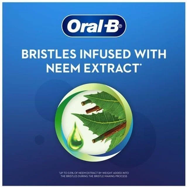 مسواک دستی متوسط اورال-بی مدل Cross Action Neem، بسته 4 عددی