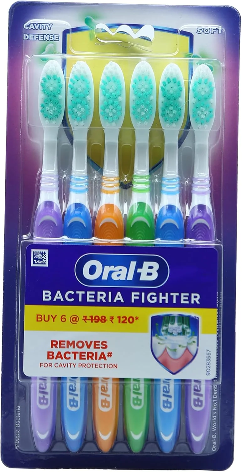 مسواک نرم اورال-بی مدل Bacteria Fighter Cavity Defense (بسته 6 عددی) مسواک نرم اورال-بی مدل Bacteria Fighter Cavity Defense (بسته 6 عددی)