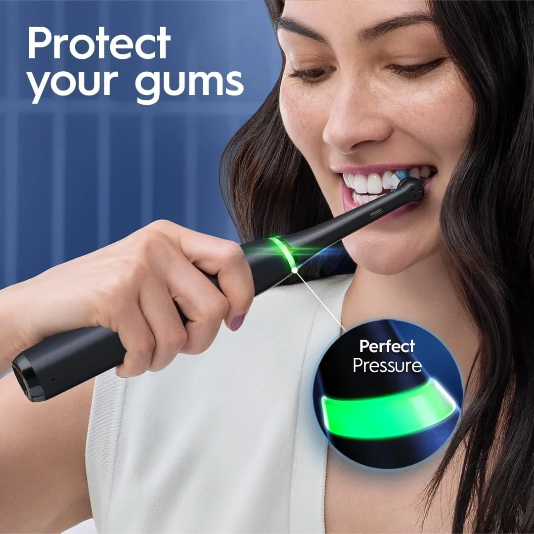 مسواک برقی اورال-بی iO سری 8 به همراه 2 سری یدک و کیف مسافرتی، مسواک شارژی، مشکی اونیکس