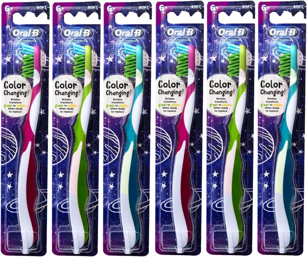 مسواک کودکانه اورال-بی پرو-هلث جونیور کراس اکشن گالاکسی، مناسب برای کودکان 6 سال به بالا، نرم - بسته 6 عددی