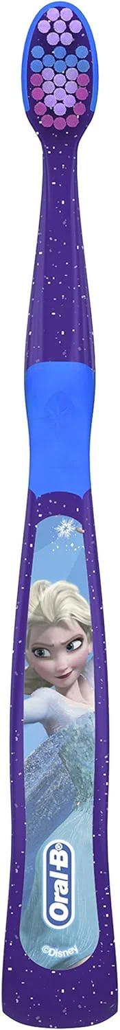 مسواک دستی کودکانه اورال-بی با طرح شخصیت های کارتونی دیزنی فروزن، مناسب برای کودکان 3 سال به بالا، برس خیلی نرم - 1 عدد