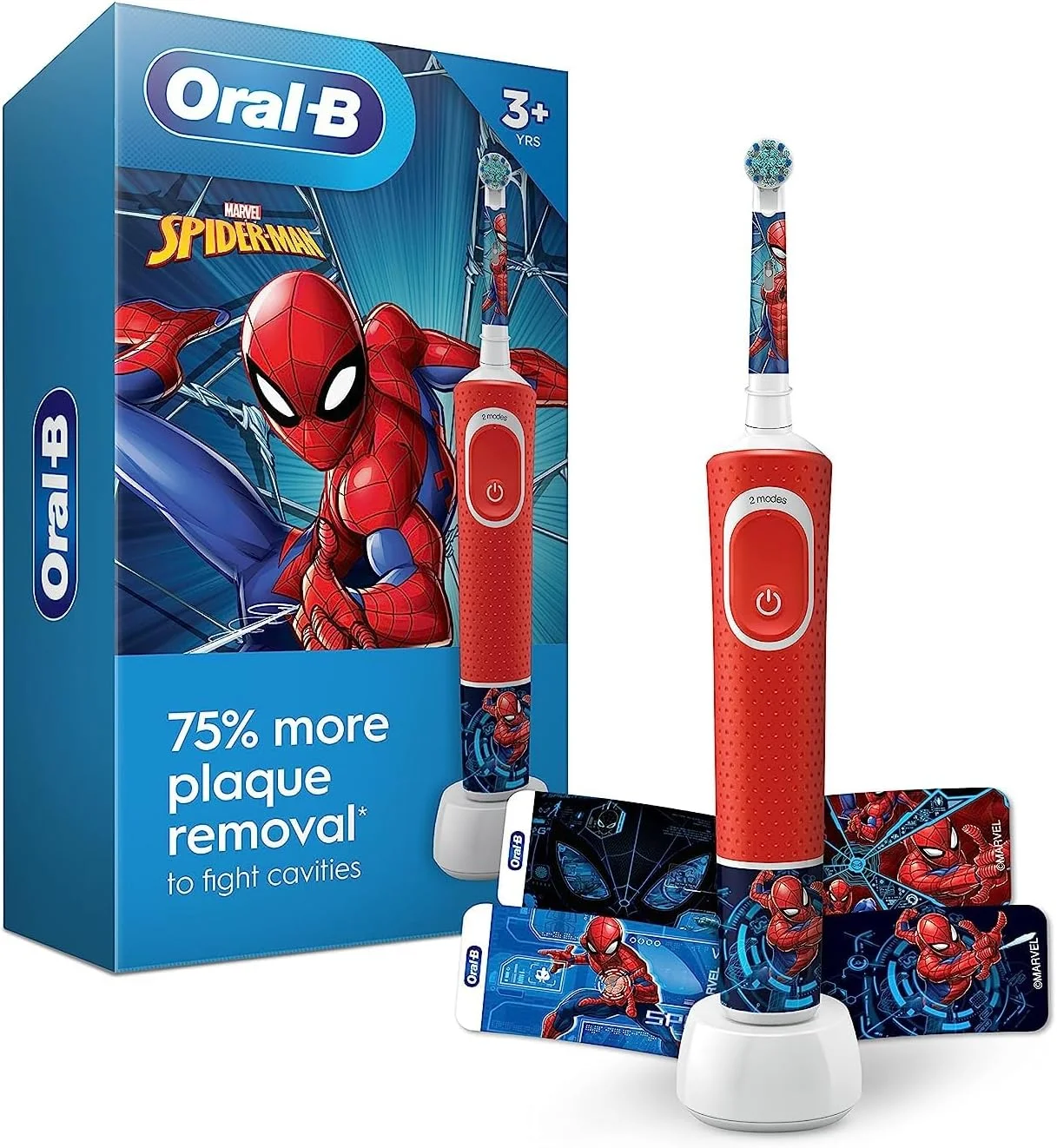 مسواک برقی کودکانه Oral-B با طرح مرد عنکبوتی مارول، مناسب برای کودکان 3 سال به بالا
