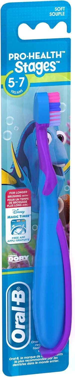 مسواک دستی کودکانه اورال-بی با طرح شخصیت های کارتونی دیزنی فروزن، مناسب برای کودکان 3 سال به بالا، برس خیلی نرم - 1 عدد