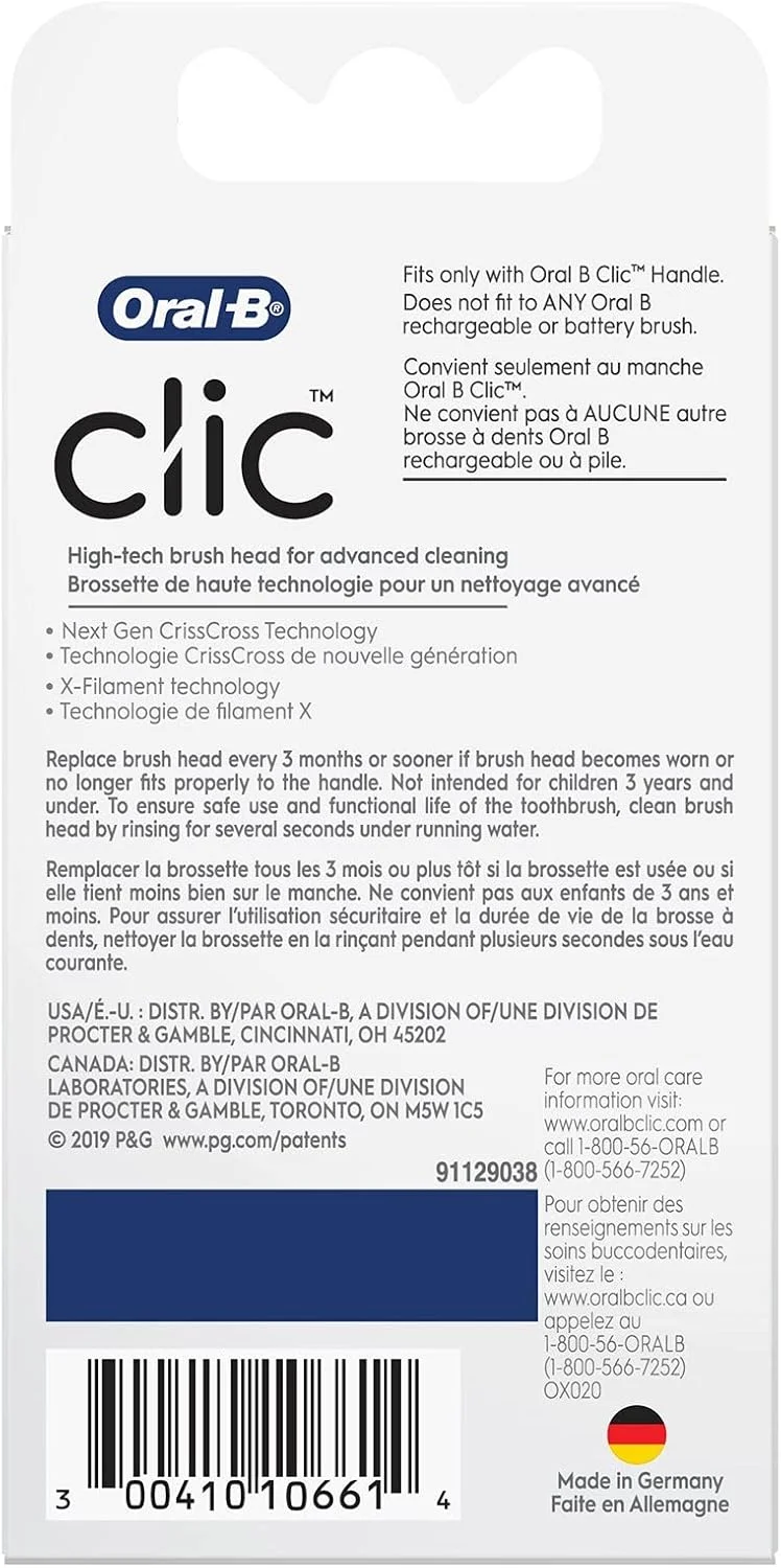 سری یدک مسواک دستی Oral-B Clic، مشکی، 2 عدد