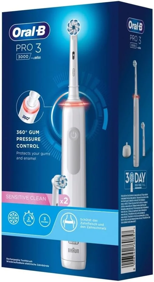 مسواک برقی اورال بی مدل PRO 3 3000 Sensitive Clean سفید