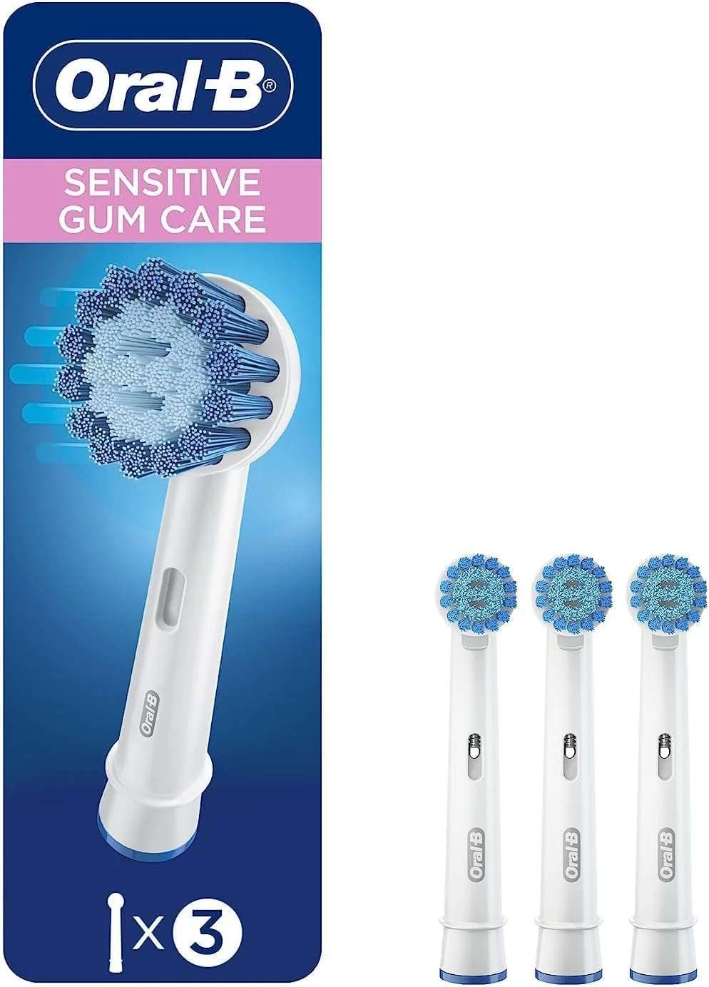 سری یدک مسواک برقی اورال-بی مدل Sensitive Gum Care، بسته 3 عددی