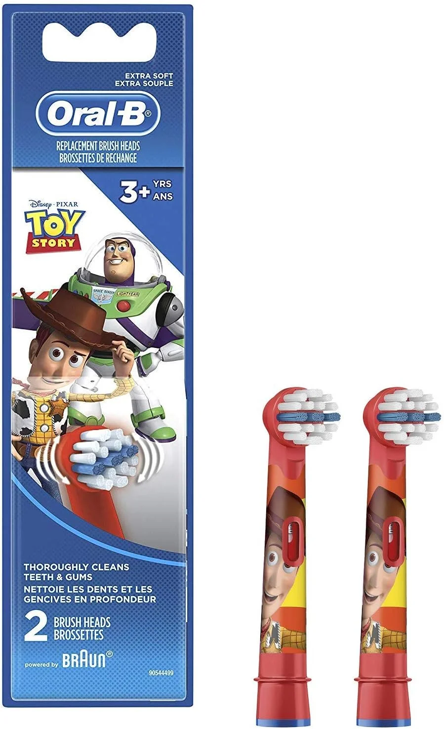 سری یدک مسواک نرم کودکانه اورال-بی با طرح داستان اسباب بازی های دیزنی پیکسار، مناسب برای کودکان 3 سال به بالا، 2 عدد