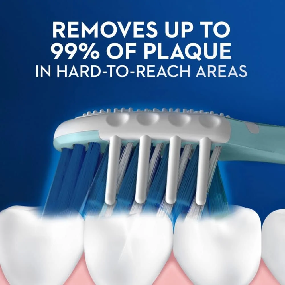 مسواک دستی اورال-بی CrossAction All In One، نرم، پاک کننده عمیق پلاک، بسته 4 عددی