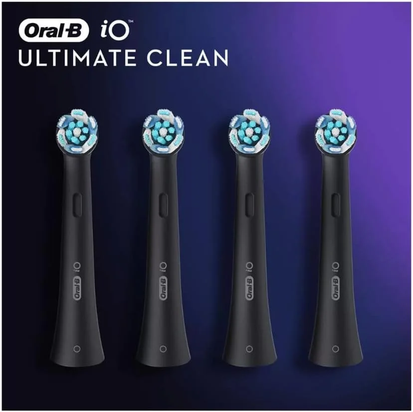 سری یدک مسواک برقی اورال-بی iO Ultimate Clean مشکی، بسته 4 عددی
