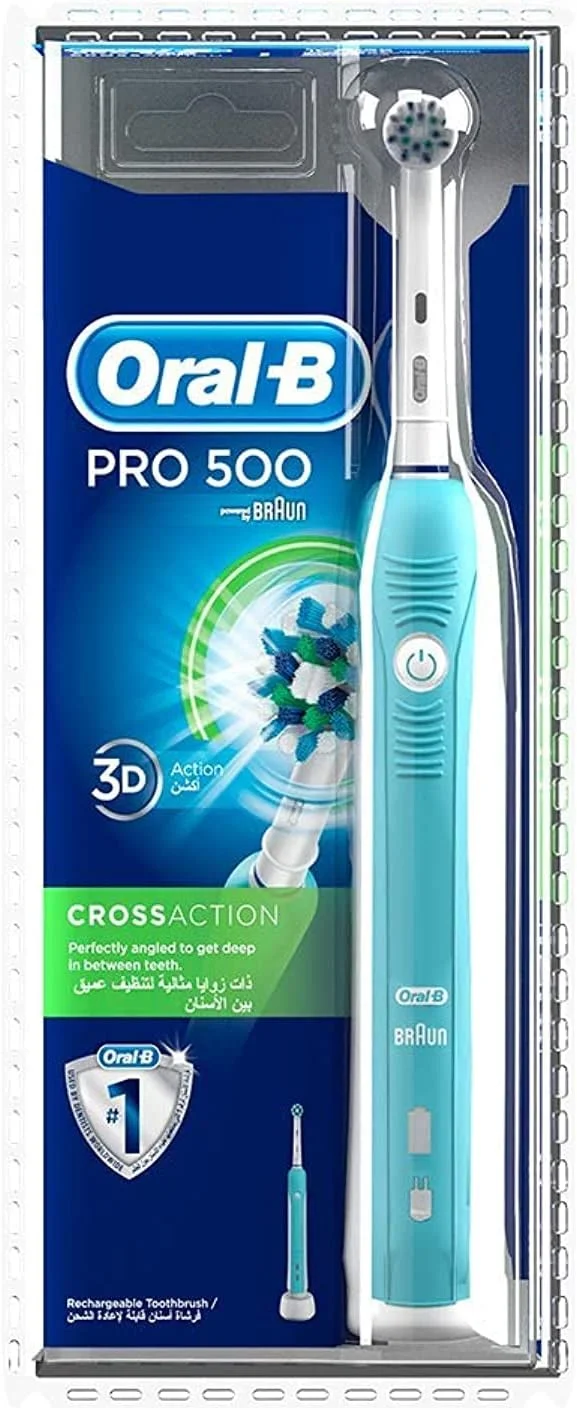 مسواک برقی اورال-بی پرو 500 با سری Cross Action (دارای دوشاخه سه پین اماراتی)
