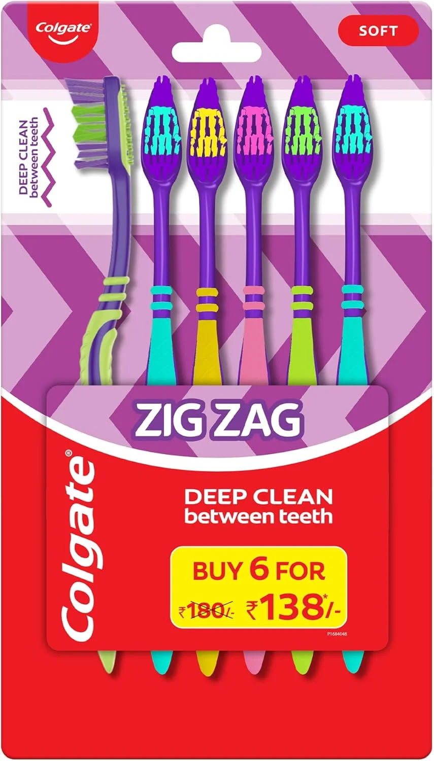 مسواک نرم کلگیت زیگزاگ - 6 عدد