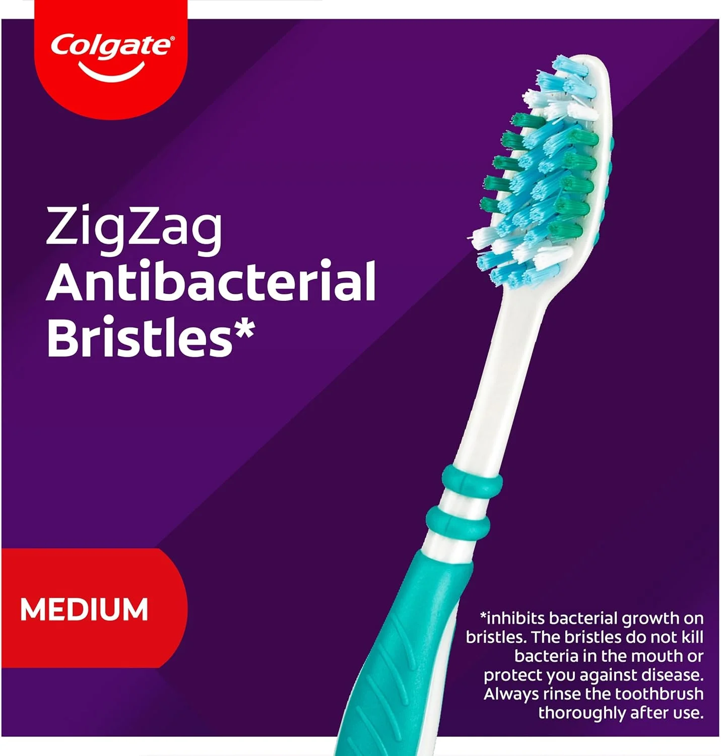 مسواک متوسط کلگیت زیگزاگ با تمیز کننده زبان، بسته 6 عددی مسواک متوسط کلگیت زیگزاگ با تمیز کننده زبان، بسته 6 عددی