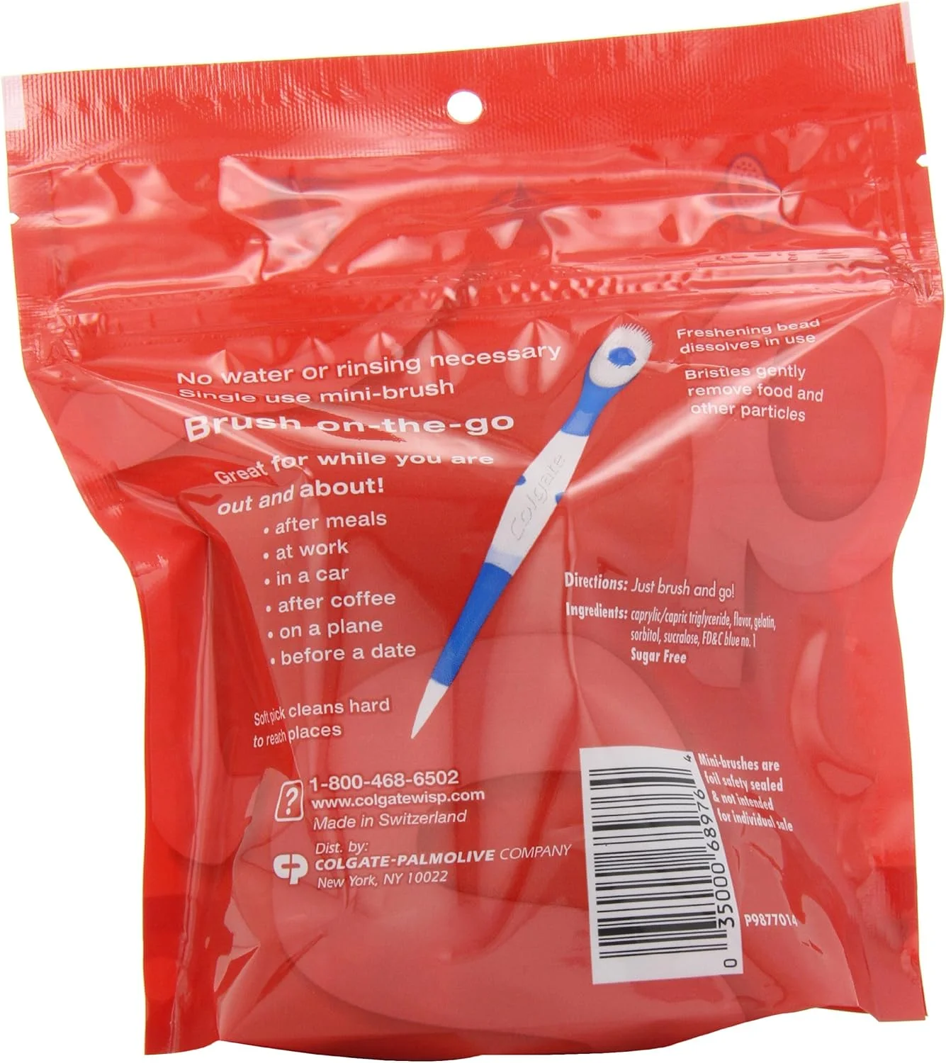 مسواک کوچک کلگیت Wisp با دانه طراوت بخش، نعناع، بسته 16 عددی