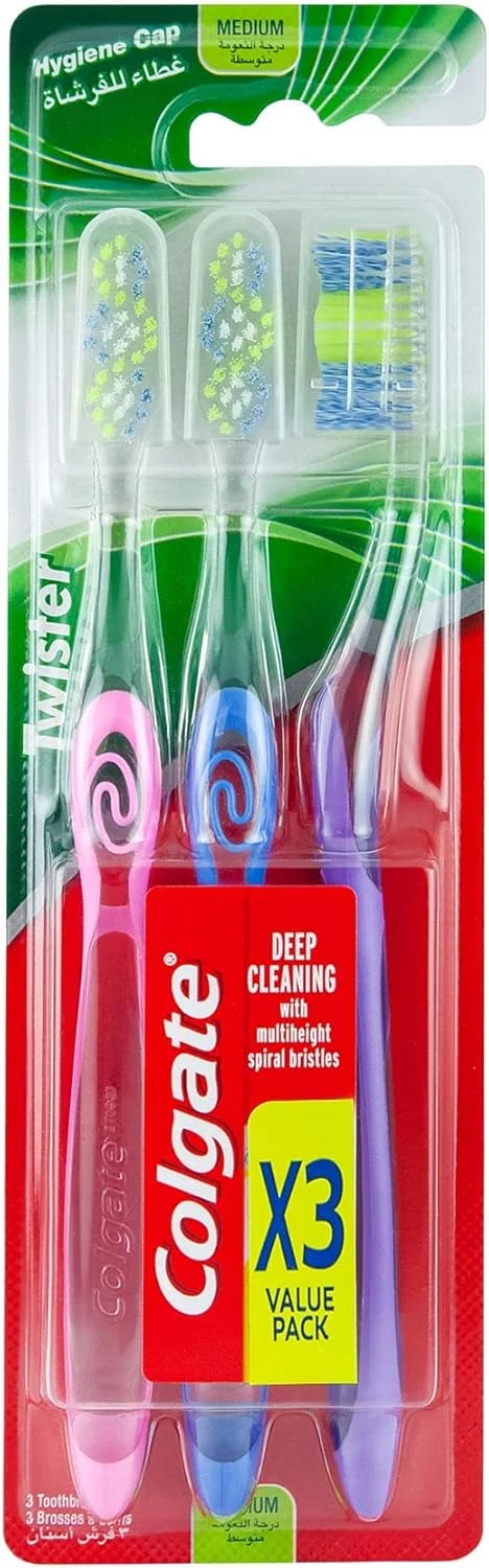 مسواک کلگیت تویستر با برس متوسط - بسته 3 عددی مسواک کلگیت تویستر با برس متوسط - بسته 3 عددی