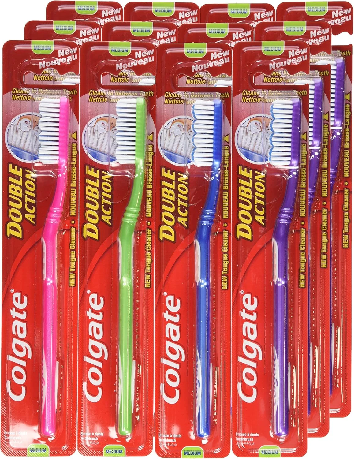 مسواک کلگیت دابل اکشن، متوسط، چند رنگ مسواک کلگیت دابل اکشن، متوسط، چند رنگ