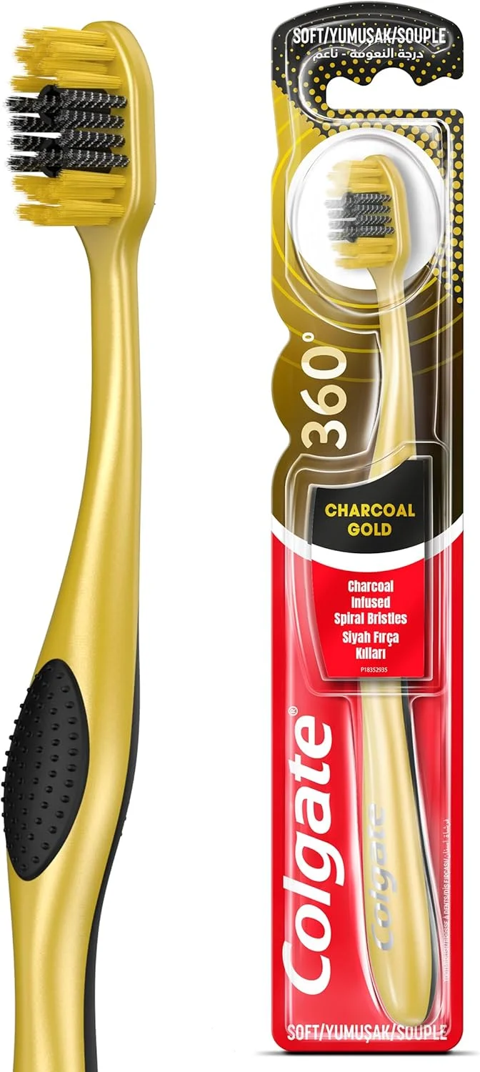 مسواک کلگیت 360 زغالی طلایی، چند رنگ