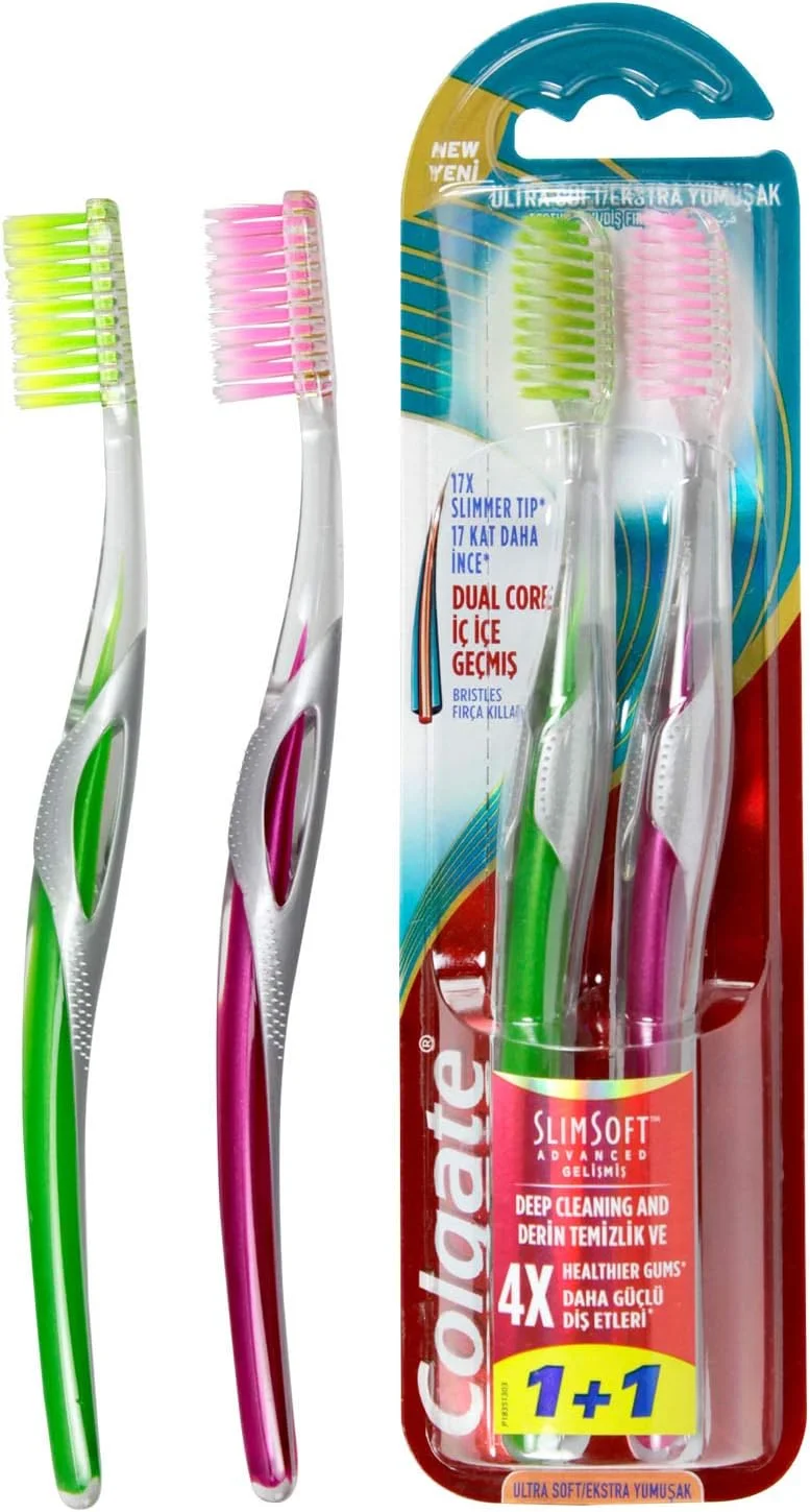 مسواک کلگیت اسلیم سافت ادونس - 1+1، چند رنگ