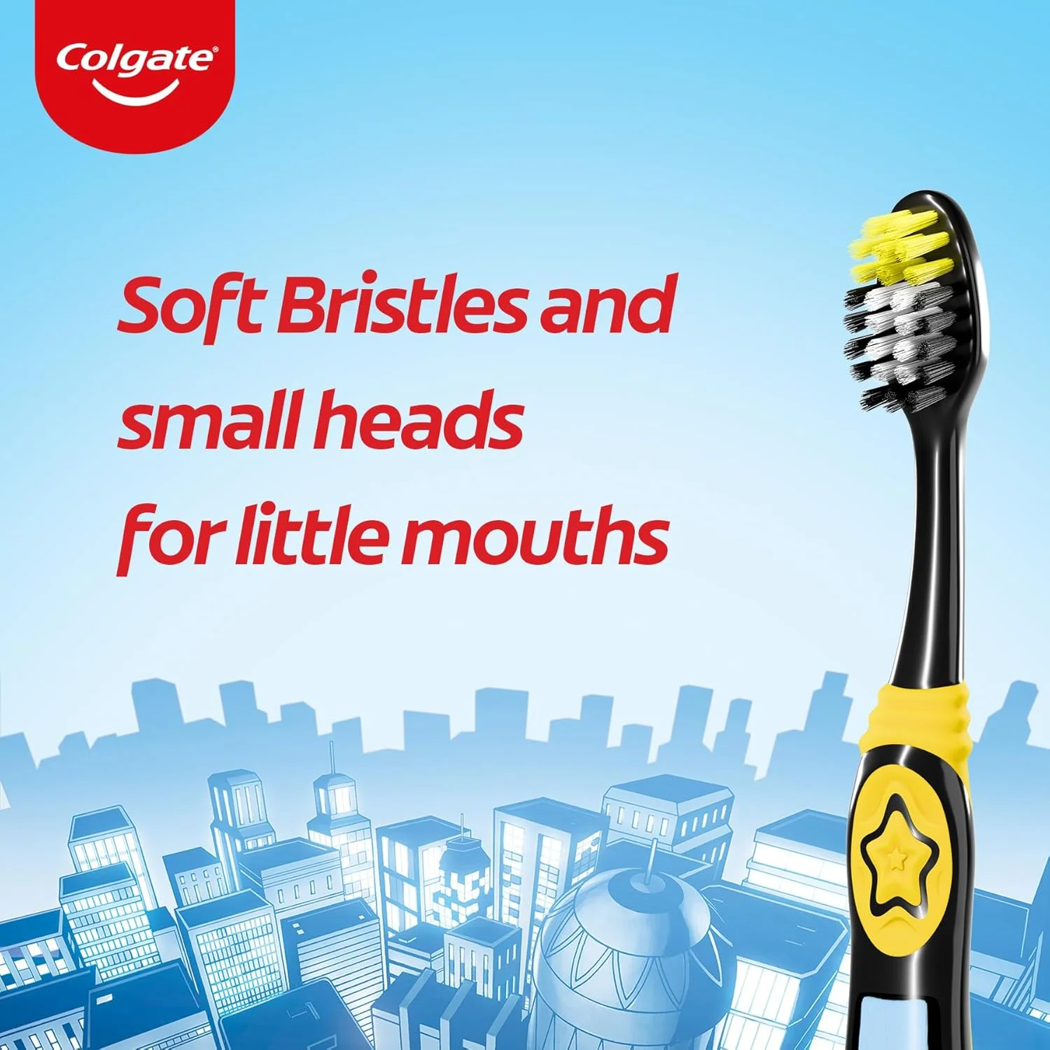 مسواک دستی خیلی نرم کودکانه کلگیت بتمن مناسب برای کودکان 6+ سال، یک عددی مسواک دستی خیلی نرم کودکانه کلگیت بتمن مناسب برای کودکان 6+ سال، یک عددی