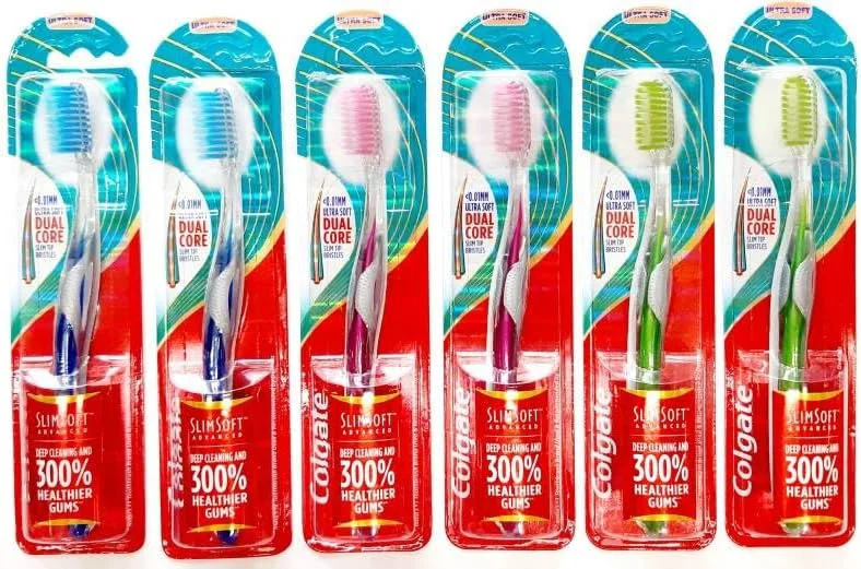 مسواک دستی نرم و باریک کلگیت (بسته 6 عددی) مسواک فوق العاده نرم (6 عدد)، چند رنگ