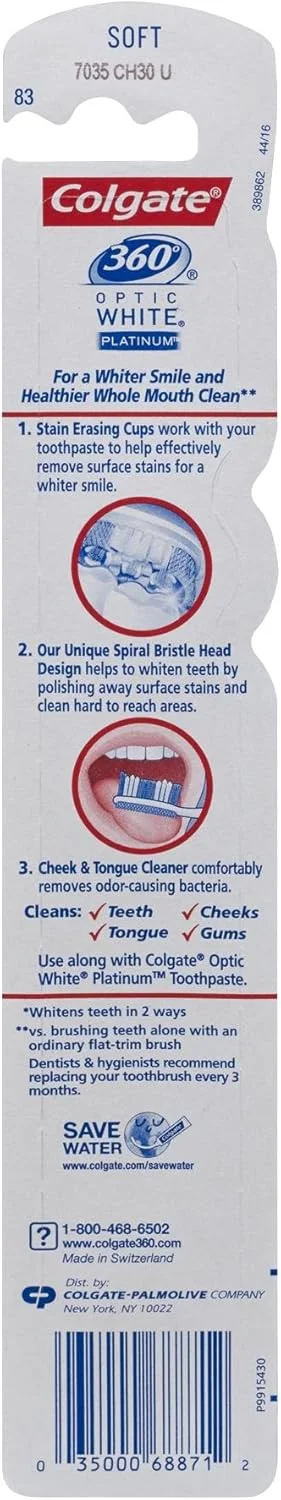 مسواک نرم سفید کننده اپتیک وایت 360 درجه کلگیت مسواک نرم سفید کننده اپتیک وایت 360 درجه کلگیت