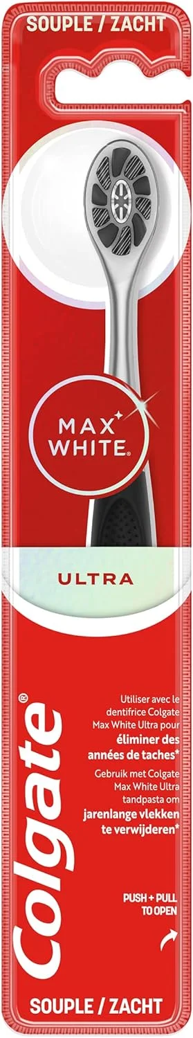 مسواک دستی کلگیت - Max White Ultra - دارای الیاف آغشته به زغال - طراحی شده برای از بین بردن لکه های سطحی مسواک دستی کلگیت - Max White Ultra - دارای الیاف آغشته به زغال - طراحی شده برای از بین بردن لکه های سطحی