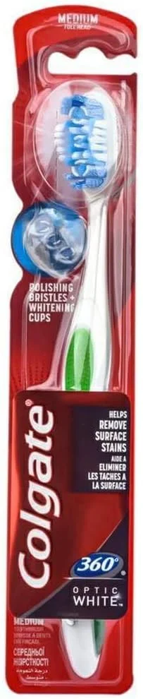مسواک دستی کلگیت 360 Optic White با برس متوسط - بسته 3 عددی مسواک دستی کلگیت 360 Optic White با برس متوسط - بسته 3 عددی