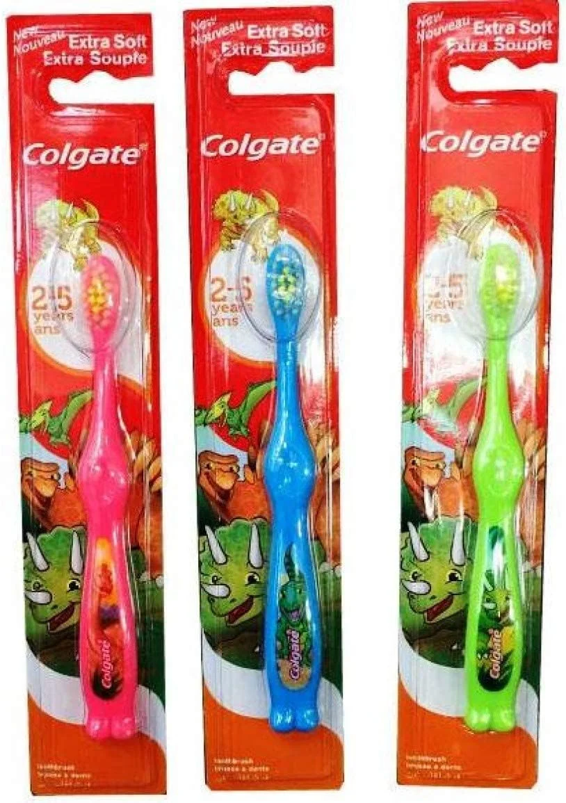 مسواک کودک کلگیت برای 2 تا 5 سال، برس های خیلی نرم، رنگ های متنوع (بسته 12 عددی)