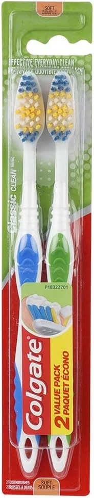 مسواک سر کامل کلگیت کلاسیک کلین، نرم، 2 عدد مسواک سر کامل کلگیت کلاسیک کلین، نرم، 2 عدد