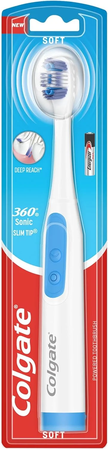 مسواک باتری خور کلگیت 360 با نوک نخ دندان مسواک باتری خور کلگیت 360 با نوک نخ دندان