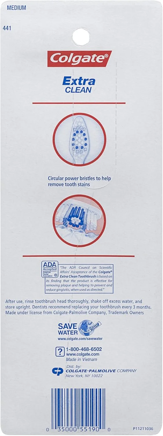 مسواک کلگیت اکسترا کلین با سر کامل، متوسط - 4 عدد
