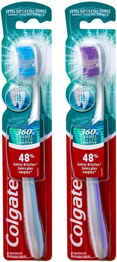 مسواک دستی کلگیت 360 محافظ مینای دندان، برس خیلی نرم با سر کوچک (رنگ ها متنوع) - بسته 2 عددی مسواک دستی کلگیت 360 محافظ مینای دندان، برس خیلی نرم با سر کوچک (رنگ ها متنوع) - بسته 2 عددی