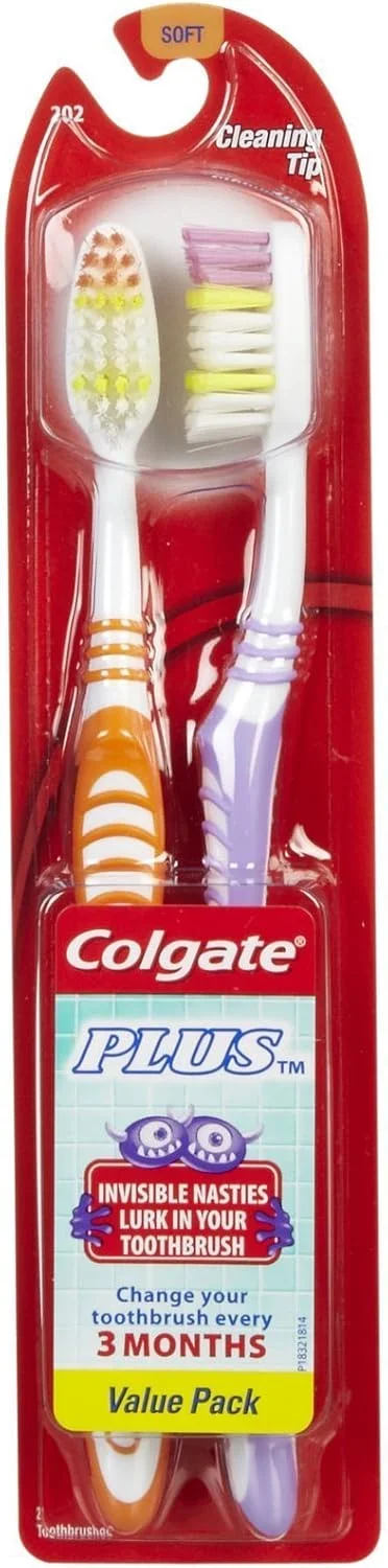 مسواک کلگیت پلاس، سر کامل، نرم - 2 عدد - 2 بسته