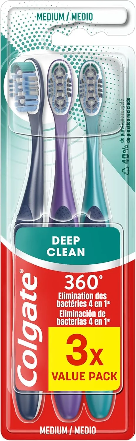 مسواک مدیوم کلگیت 360 Deep Clean - از بین برنده باکتری ها - رشته های بین دندانی تمیز کننده بین دندان ها مسواک مدیوم کلگیت 360 Deep Clean - از بین برنده باکتری ها - رشته های بین دندانی تمیز کننده بین دندان ها
