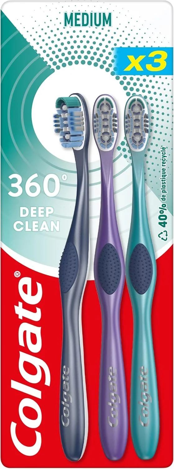 مسواک مدیوم کلگیت 360 Deep Clean - از بین برنده باکتری ها - رشته های بین دندانی تمیز کننده بین دندان ها مسواک مدیوم کلگیت 360 Deep Clean - از بین برنده باکتری ها - رشته های بین دندانی تمیز کننده بین دندان ها