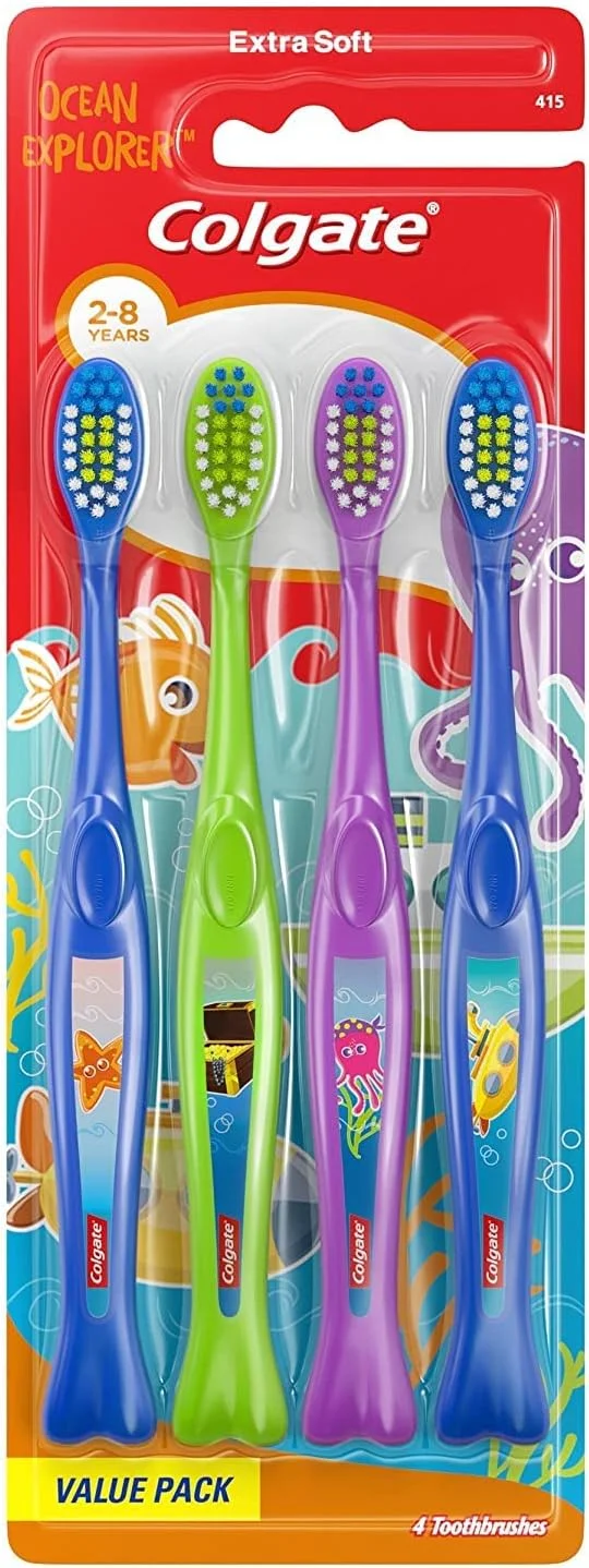 مسواک خیلی نرم کودک کلگیت، مدل Ocean Explorer - بسته 4 عددی مسواک خیلی نرم کودک کلگیت، مدل Ocean Explorer - بسته 4 عددی