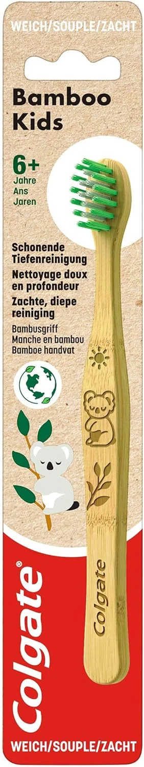 مسواک کودکانه کلگیت بامبو نرم، 1 عدد - مسواک دستی برای کودکان بالای 6 سال با برس های نرم و طرح حیوانات (طرح به صورت تصادفی) مسواک کودکانه کلگیت بامبو نرم، 1 عدد - مسواک دستی برای کودکان بالای 6 سال با برس های نرم و طرح حیوانات (طرح به صورت تصادفی)